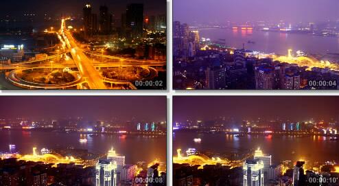 武汉城市夜景实拍片段