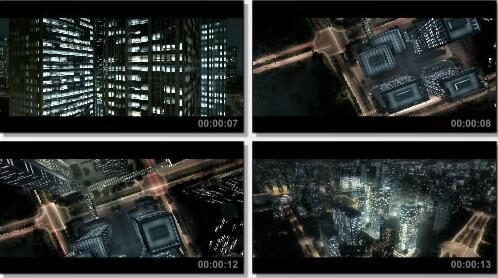 城市夜景,车流动画片段